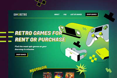 Retro Game E-Commerce store design illustration ui web design