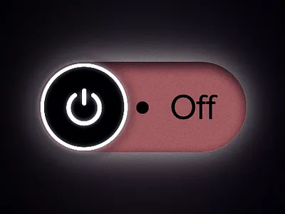 On / Off bounce cursor dark design green light off on red ui