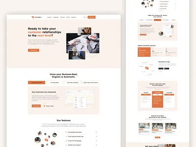 Landing page for Customer care Messaging App Custom Integrations branding customer care website landing page message automation app messaging app ui web design webflow website development