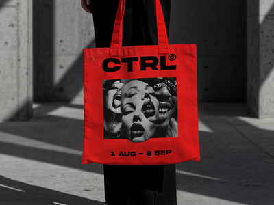 CTRL© Merch Tote Bag black and red branding concert merch graphic design illustration merchandise music merch rock rock merch tote bag vector