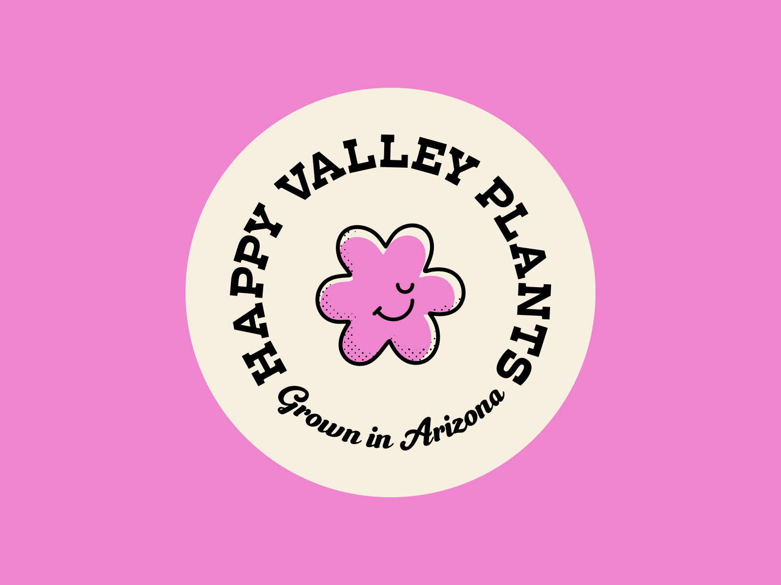 Happy Valley Plants branding design face flat fun graphic design illustration joy logo mascot minimal plant simple vector