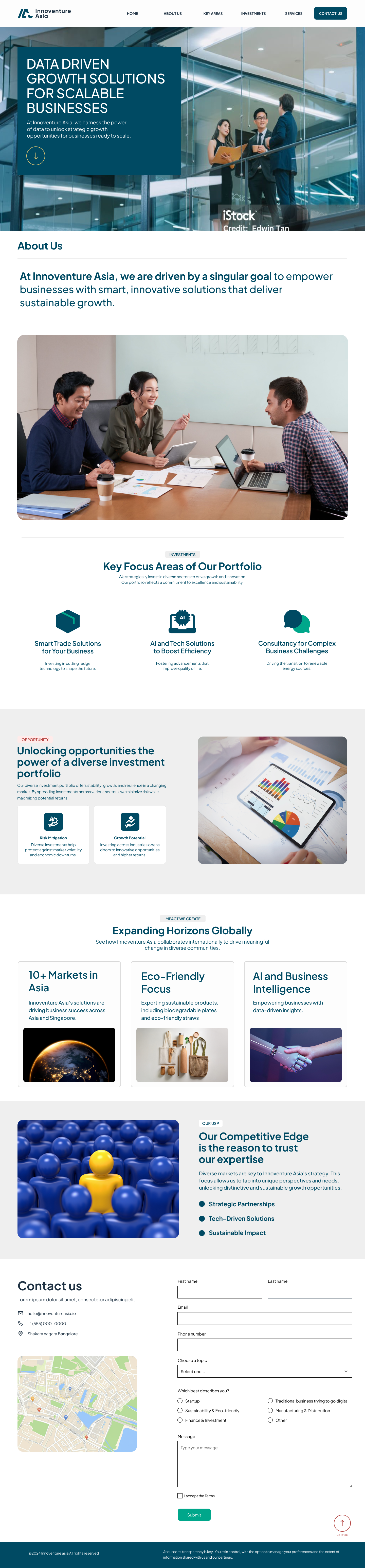 Innoventure Asia – Corporate Landing Page Design animation app branding corporate design graphic design illustration logo typography ui ux