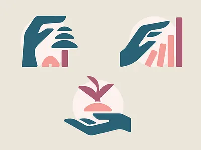 Forests People Climate branding chart climate change environment forests geometric hands icons nature people plant tree