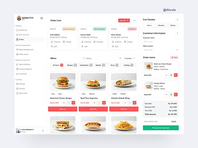 SatSet POS - Restaurant Point of Sale Dashboard clean dashboard design pos saas ui uiux ux website