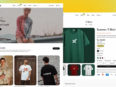 Menwear Website UI Design add to cart page ecommerce landing page ecommerce website design menwear ecommerce website menwear ecommerce website design product details page ui ui design uiux website design