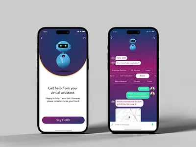 ChatBot - Virtual Assistance ai assistant chat digital guide help kreatekar mobile mobile app qatar travel ui uiux