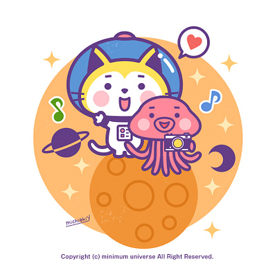 Astronaut Cat - Camera adobeillustrator animal astronaut camera cat character cute design illustration illustrator kawaii martian pop space universe