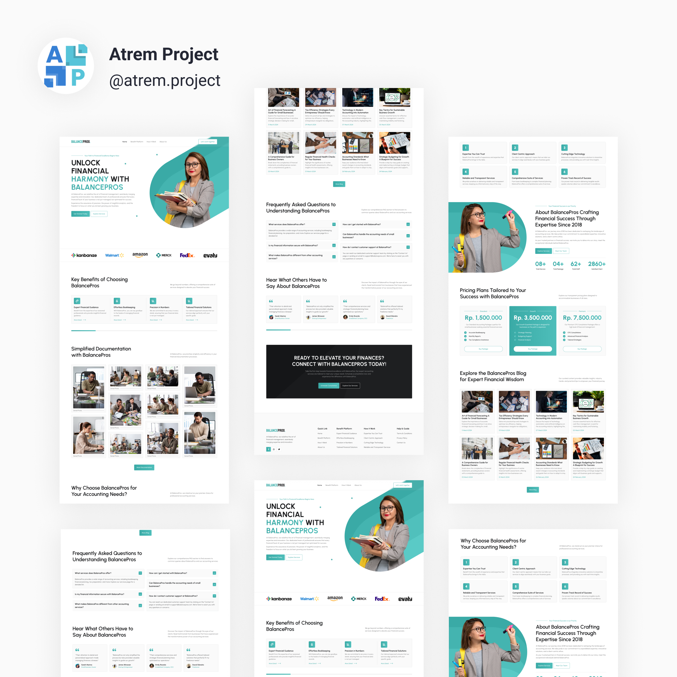 BalancePros - Landing Page Accounting atrem project figma mobile app ui ui design uiux user interface ux ux design web design