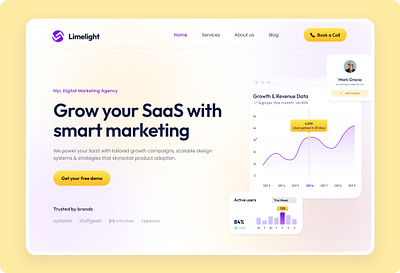SaaS Marketing Landing Page ai artificial intelligence b2b crm landing page landing page design marketing marketing website modern saas sales start up ui ui design uiux web design website
