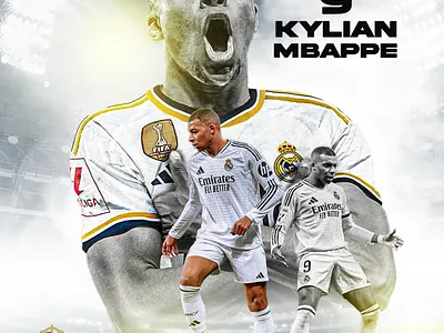 SPORTS FLYER DESIGN FOR KYLIAN MBAPPE branding design football graphic design illustration madrid motion graphics psg soccer sports