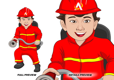 Fireman - Design Character for Rumah Sunat Official 2d animation art branding cartoon children design digital art firefighter graphic design illustration kid logo vector