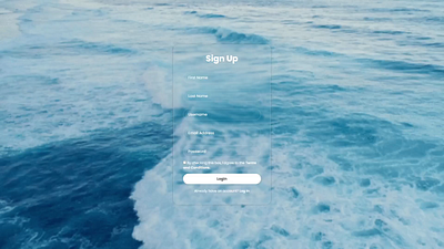 Glassmorphism Sign Up Page (HTML/CSS) - Live Demo css development front end graphic design html sign up ui uiux ux