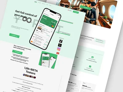 Landing Page for Mobile App YoorCut-2d graphics elements branding design graphic design illustration landing page ui web design webflow