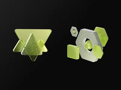 CG Forms – Triangle and Hexagon Pair, UI Concept Shapes 3d 3d art 3d concept design 3d design 3d digital art 3d graphic 3d graphics 3d illustration 3d render 3d visual cg cg art dark mode geometric graphic design illustration illustration art material modern render