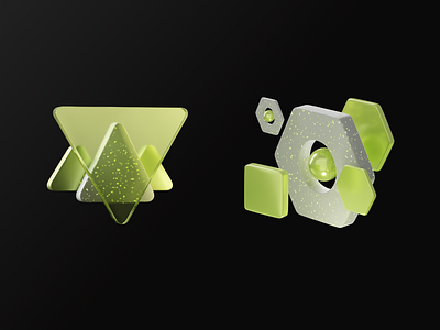CG Forms – Triangle and Hexagon Pair, UI Concept Shapes 3d 3d art 3d concept design 3d design 3d digital art 3d graphic 3d graphics 3d illustration 3d render 3d visual cg cg art dark mode geometric graphic design illustration illustration art material modern render