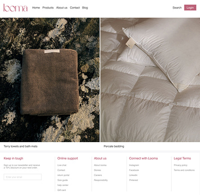Looma / Fabric Website / UI/UX Design fabric website figma footer header landing page prototypes sign in ui ux web