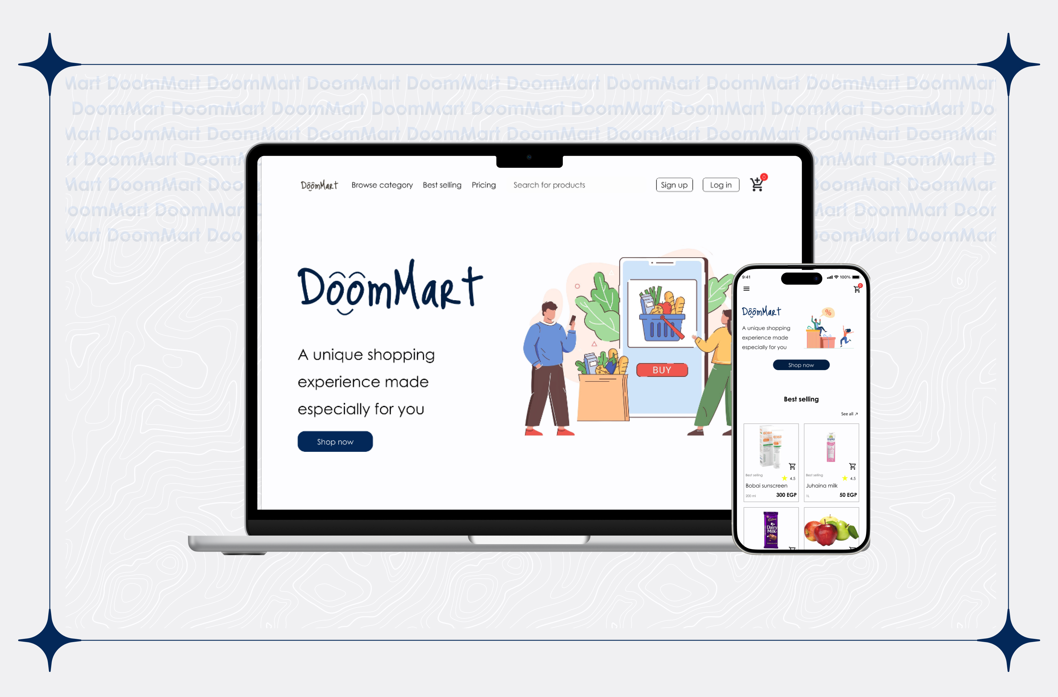 DoomMart, e commerce responsive website for people with ADHD accessibility adhd ai ai chatbot animation app design desgin thinking e commerce mobile design responsive website ui uiux design ux research website design