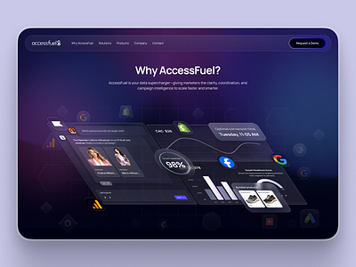 Hero section for Accessfuel dark figma framer hero landing ui ux web web design website