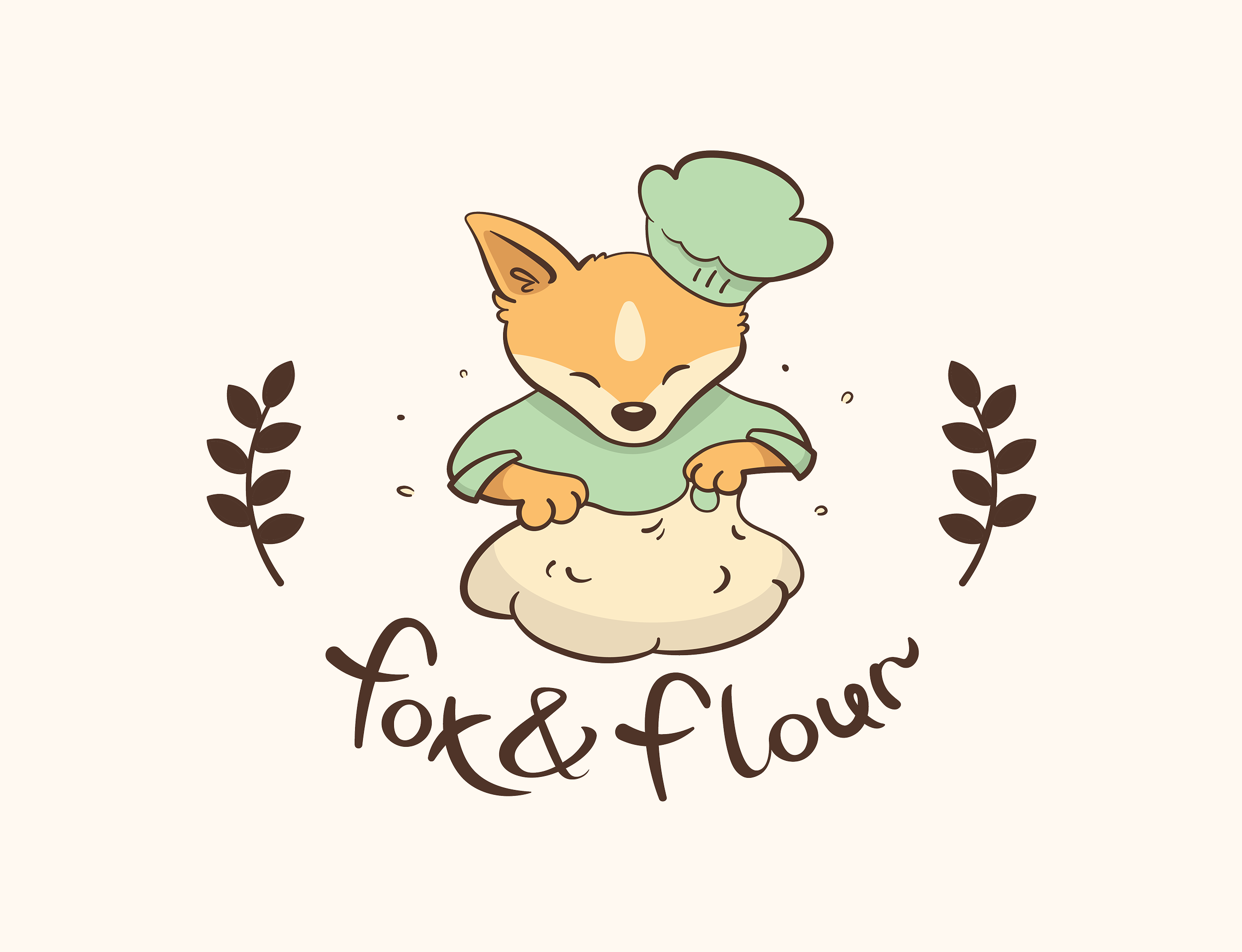 Fox & Flour Logotype artwork branding design graphic design illustration logo vector