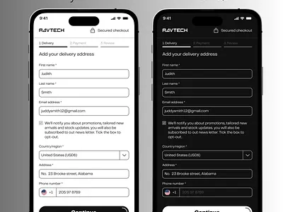Ravtech app design forms mobile product design ui ux
