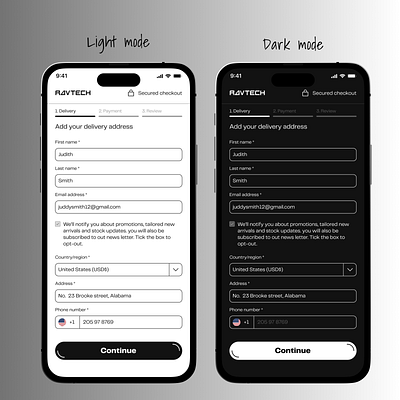 Ravtech app design forms mobile product design ui ux