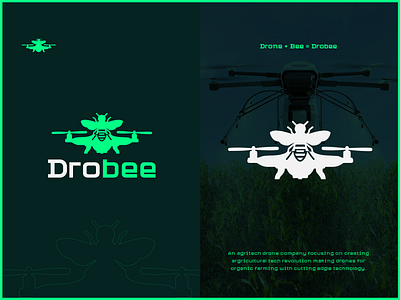 Drobee™ an Agri-tech🌾 logo for Drone Farming Business abstract agri business branding agriculture agriculture logo agro logo bee logo branding combination logo drone logo farming logo modern logo monogram logo organic farming saas startup tech logo
