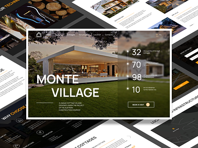 Monte Village. Landing page Concept. architecture figma landing page minimalism real estate ui ux web design