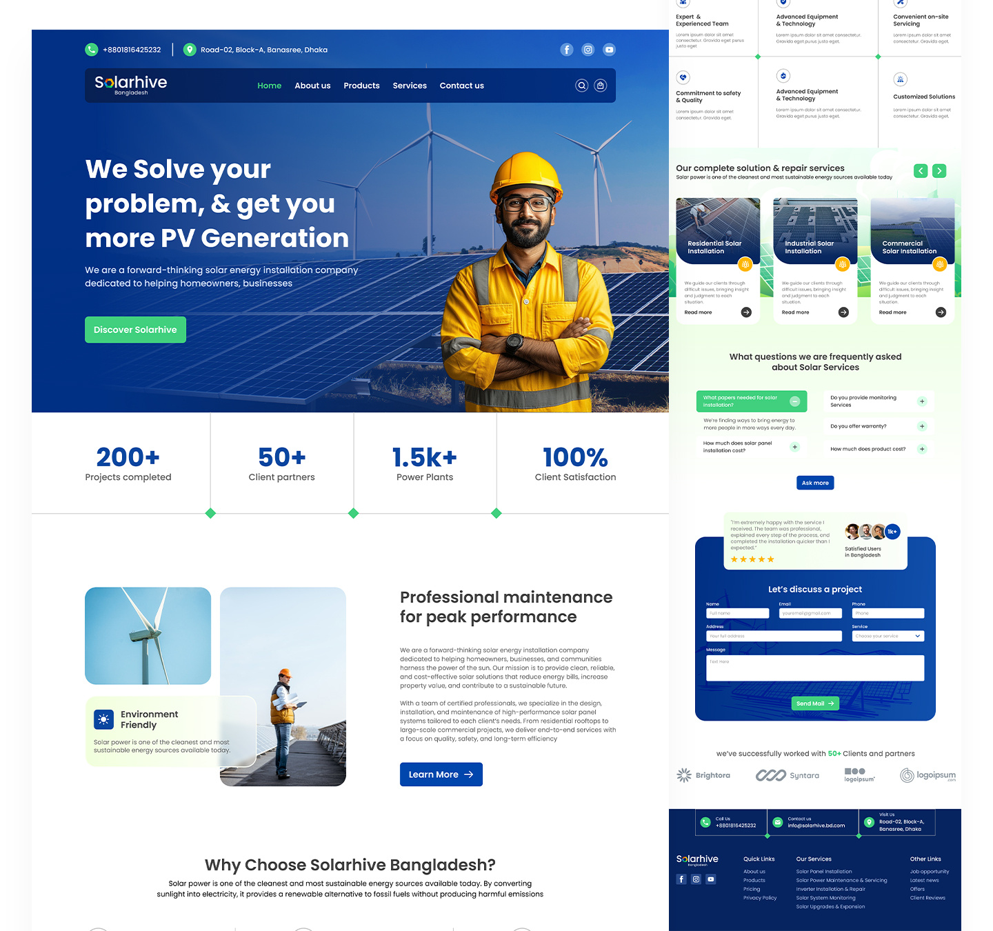 SolarHive | Landing Page Redesign clean ui eco friendly homepage landing page renewable energy solar solar energy solar power solar products sustainable ui design web design website ui