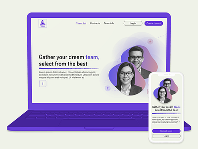 Landing Page - DreamTeam UI desktop graphic design hiring platform information archtecture landing page mobile mockup product design tablet ui uiux ux uxui