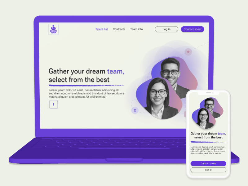 Landing page UI Mobile | Desktop Animation animation desktop graphic design hiring platform information archtecture landing page mobile mockup motion design motion graphics tablet ui ux