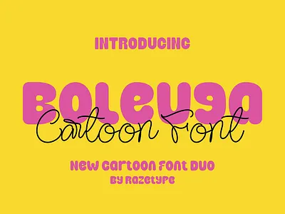 Boleuga Font brand identity branding cartoon corporate display font font duo font inspiration fonts graphic design handwritten headline lettering playful poster sans serif script type design typeface typography