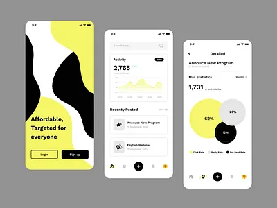Mobile App Design - email marketing 3d animation brand branding communication company customers design email graphic design illustration logo marketing mobile app motion graphics ui uiux ux vector web