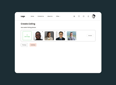 Simple Minimalist Upload Image Screen UI design branding graphic design logo minimalist design mockups simple design ui uiux upload image web screen design
