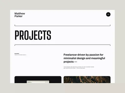 Parker | Portfolio — Template #5 blog cms concept design designer landing page minimalist modern portfolio technology template ui ux web web design webdesign website