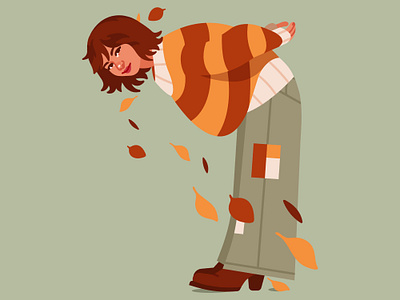 Cozy 🧶 autumn digital art digital illustration fall illustration pose sweater vector vector illustration