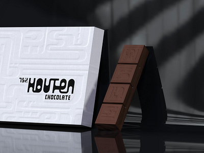 "Houten" chocolate 3d 3d design blacklogo blackwhite branding chocolate design graphic design identity label label design logo minimal packaging design pattern design vector