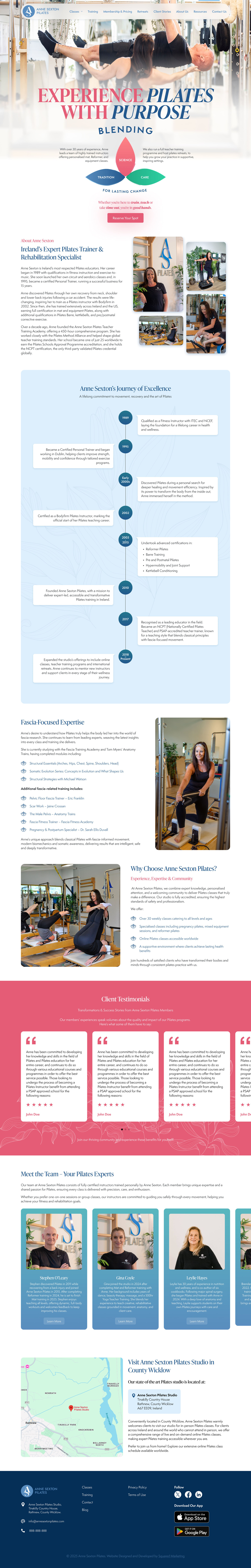 Anne Sexton Pilates design figma illustration typography vector website design wordpress