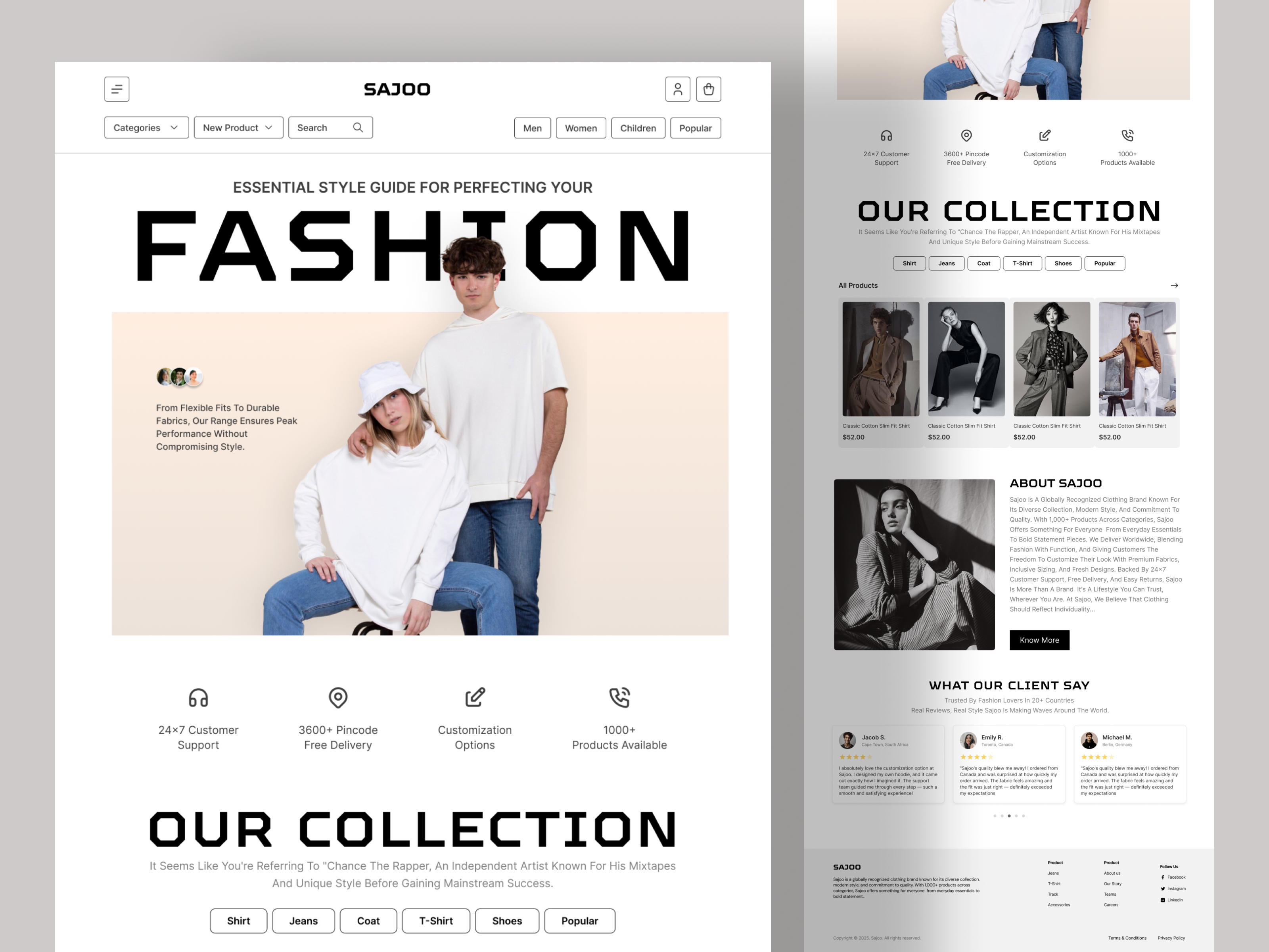 Website Homepage Design For Fashion Products clothing e commerce fashion graphic design landing page online store shopify shopping ui ux web design website