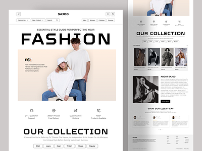Website Homepage Design For Fashion Products clothing e commerce fashion graphic design landing page online store shopify shopping ui ux web design website