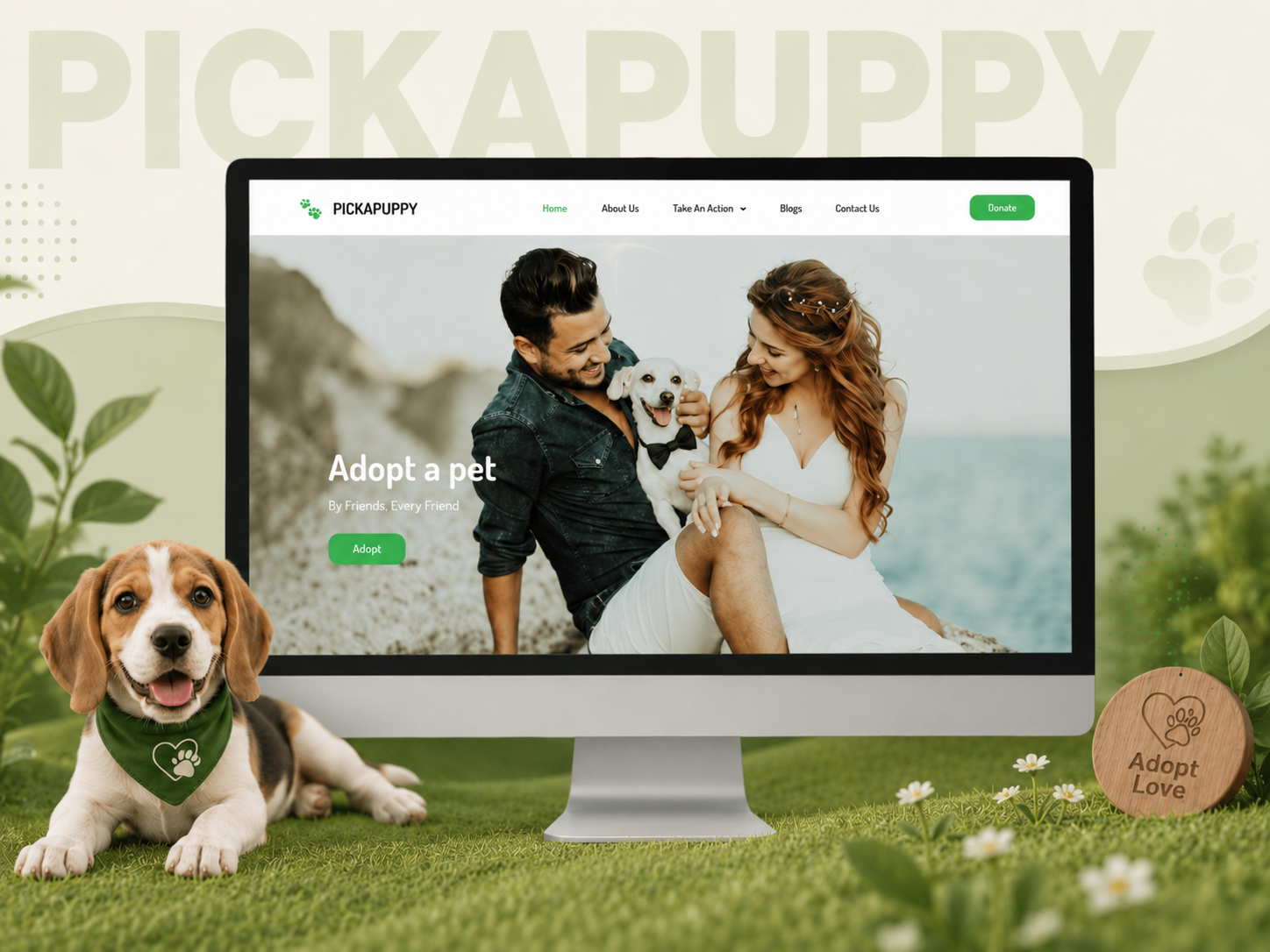 PICKAPUPPY adopt a pet adoption form animal shelter animal welfare cat adoption charity website community platform dog adoption donation page figma design landing page design nonprofit website pet adoption pet profile pet website rescue animals responsive website ui ux volunteer platform web design