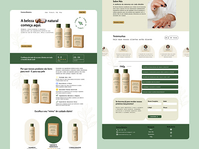 Eco-Friendly Cosmetics Website – UI/UX Design Concept clean layout design ui ux e commerce eco friendly design figma landing page minimal ui product page study project sustainable brand web design concept website design