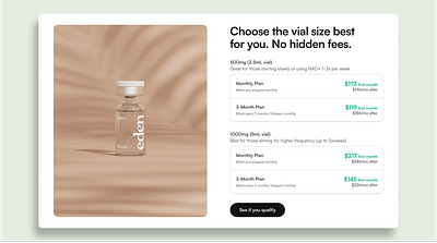 Product Pricing UX/UI for Pharmaceutical Brand landing page pharmaceutical wesbite pricing bundle pricing page product detail product pricing uxui