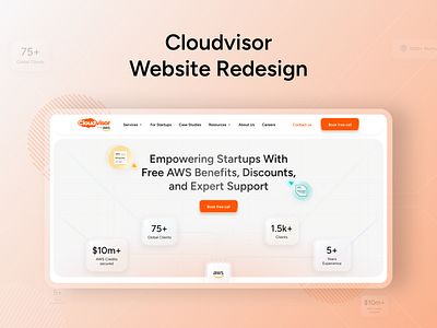 Cloudvisor — AWS Startup Landing Page Redesign aws cloud landingpage minimaldesign productdesign redesign saas ui uiux webdesign
