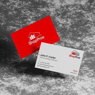 Business Card | ShopPros brand branding business business card design graphic design illustration illustrator logo logo design ui web design