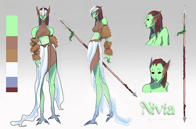 Nivia OC design (sketch) -> ESP DESCRIPTION art character design character sheet commissions open dd digital art digital illustration fantasy illustration original character wow