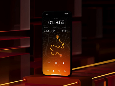 Stride - Running Community App activity animation app design fitness health interaction ios mobile mobile design motion run runner running sport steps track ui ux workout