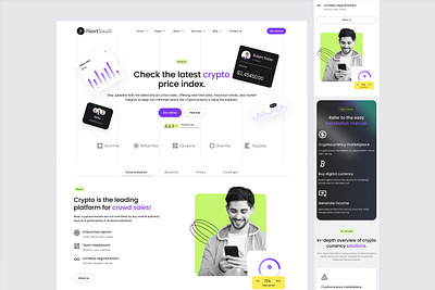SaaS Landing Page branding crypto figmadesign landingpage mobile app saas ui