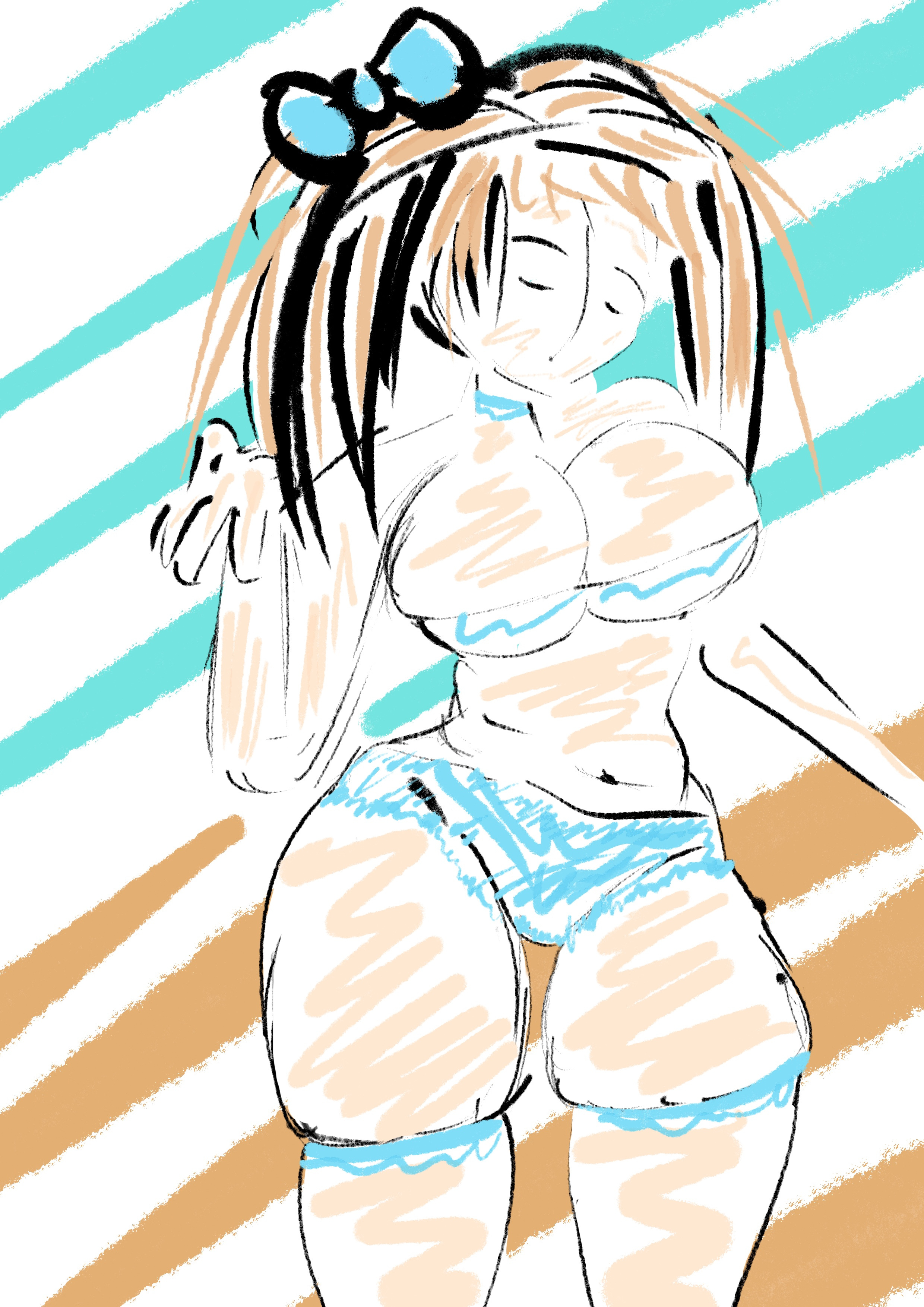 Kind Blue art beach color digital art sexy swimsuit swimwear woman