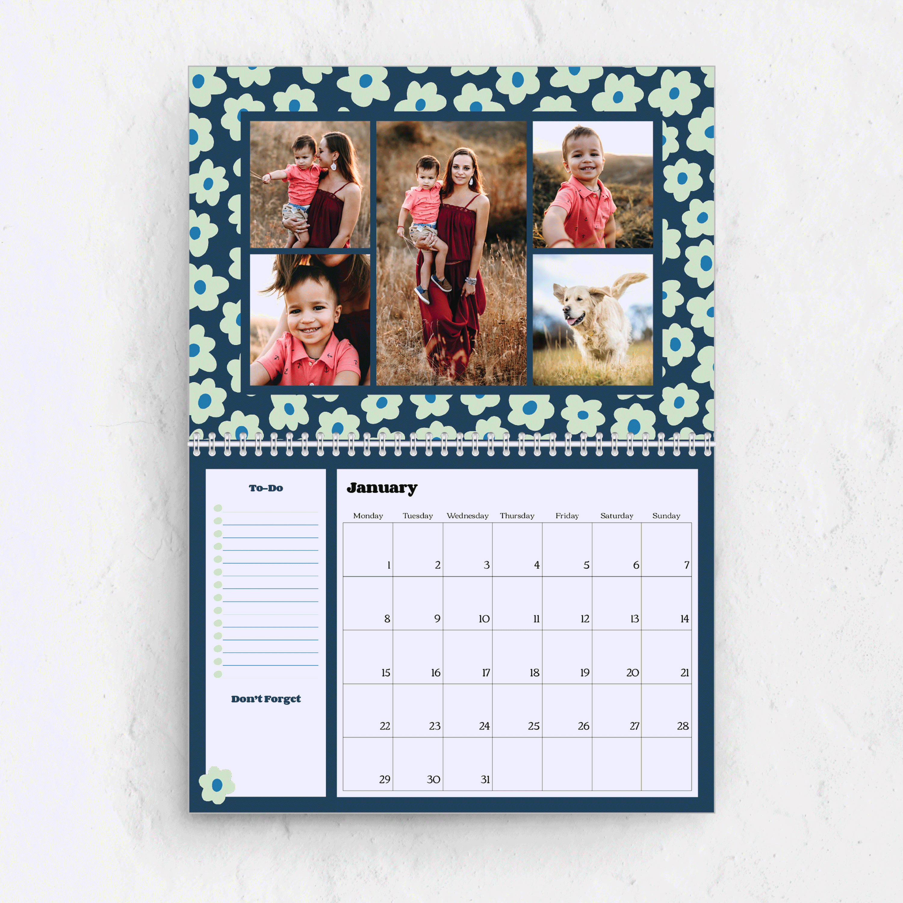 Calendar / Retro Florals calendar colorful florals flowers graphic design retro