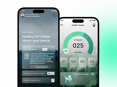 Ai health app design ai medical app design glassmorphism health app medical app mobile app ui ux